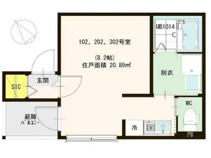 COCO SAKURA(ワンルーム/1階)の間取り写真