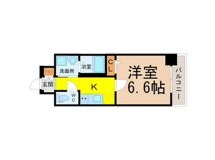 第18金山フクマルビル(1K/5階)の間取り写真