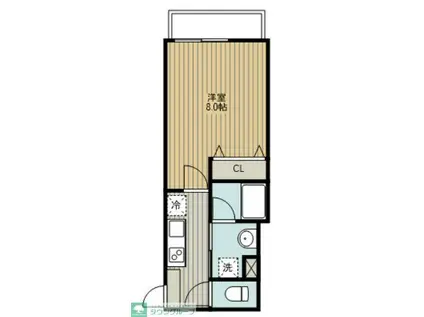 ふじみ野市福岡武蔵野(1K/3階)の間取り写真