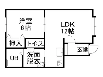 メゾン405(1DK/2階)の間取り写真