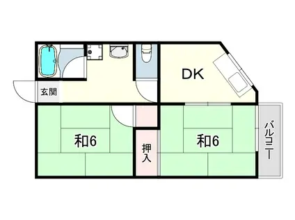 松ノ前ビル(2DK/2階)の間取り写真