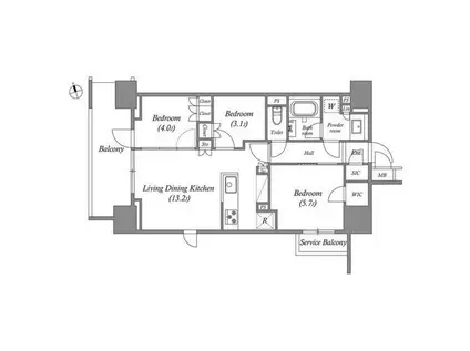 NIDO南千住(3LDK/5階)の間取り写真