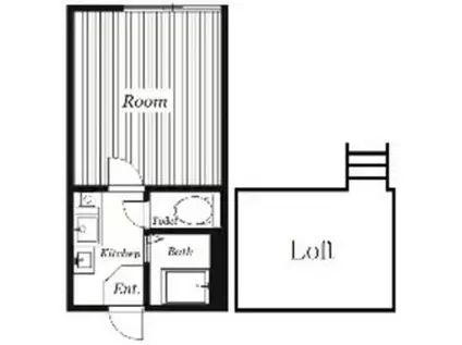 カルタス21菊川(1K/2階)の間取り写真