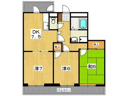 MAISON DE RHODEA(3DK/3階)の間取り写真