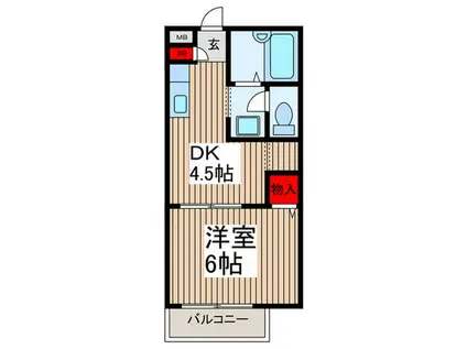 エスペラント浦和(1DK/1階)の間取り写真