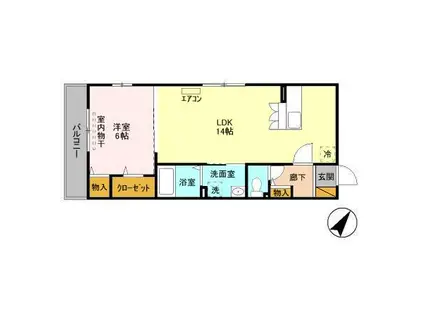 ソレーユ(1LDK/2階)の間取り写真