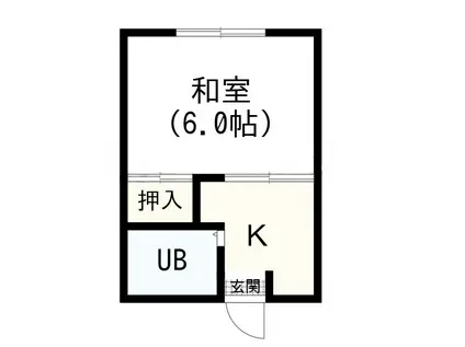 根城アパート(1K/2階)の間取り写真