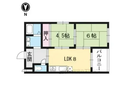 メゾンケンモウト(2LDK/2階)の間取り写真