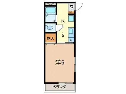 ライネスハイム(1K/2階)の間取り写真