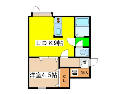 レディパーパスコア(1LDK/1階)の間取り写真