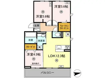 ヴィラ・セレーノ(3LDK/2階)の間取り写真