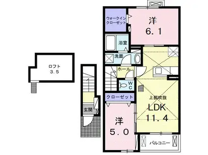 カーサフェリーチェ(2LDK/2階)の間取り写真