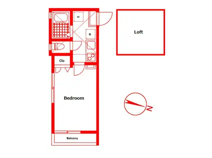 メゾンドクール(1K/2階)の間取り写真