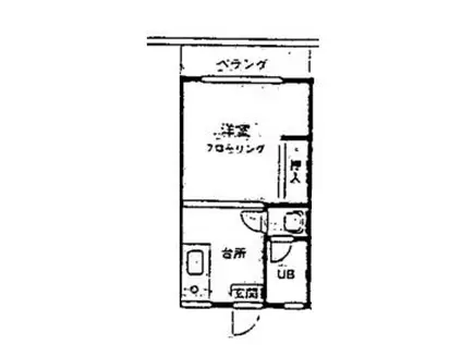 メイプル・ヴィラあたご(1DK/2階)の間取り写真