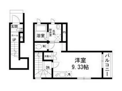 クロノスI(ワンルーム/2階)の間取り写真