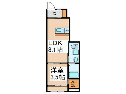 VILLA GRANDE(1LDK/1階)の間取り写真