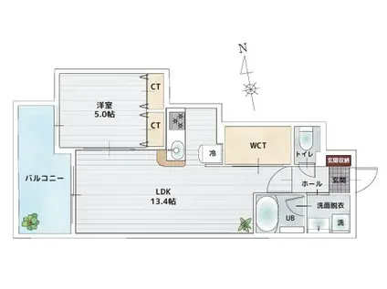 BAUHAUS大手町 NO.17(1LDK/6階)の間取り写真