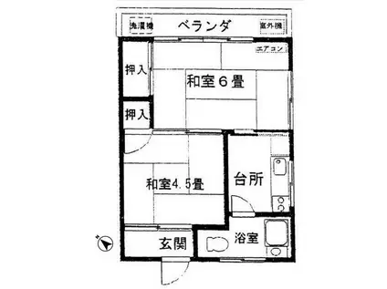 スリービーマンション(2K/2階)の間取り写真