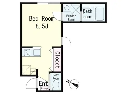 BLUME麻布(ワンルーム/2階)の間取り写真