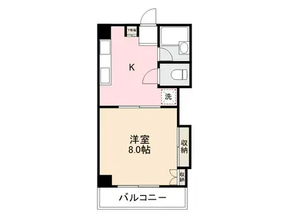 エーブル志度(1DK/3階)の間取り写真