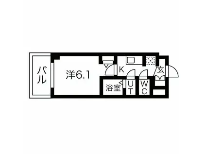 メイクスWアート浅間町(1K/2階)の間取り写真