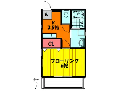 アイコーポ(1K/1階)の間取り写真