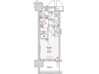 グランド・ガーラ川崎西口(1K/9階)の間取り写真