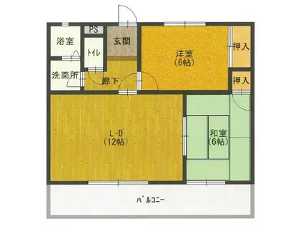 サングリーン衣笠(ワンルーム/3階)の間取り写真