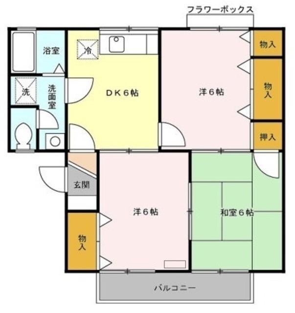 ニュー篠原ハイツ(3DK/2階)の間取り写真