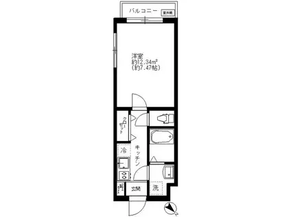 アウローラ池尻大橋(1K/2階)の間取り写真
