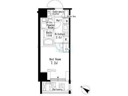 パークアクシス板橋本町弐番館(1K/7階)の間取り写真