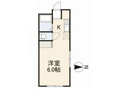 アバンダン栗林(1K/2階)の間取り写真