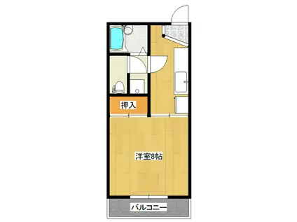 スイートホームI(1K/2階)の間取り写真