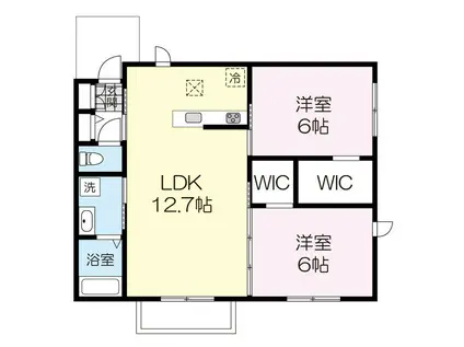 ジャンティーユ(2LDK/1階)の間取り写真