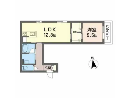 コンフォータブル伏石(1LDK/2階)の間取り写真