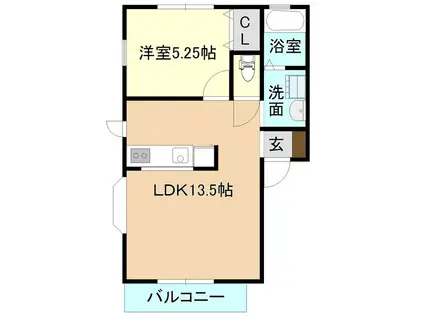 NIRVANA(1LDK/1階)の間取り写真