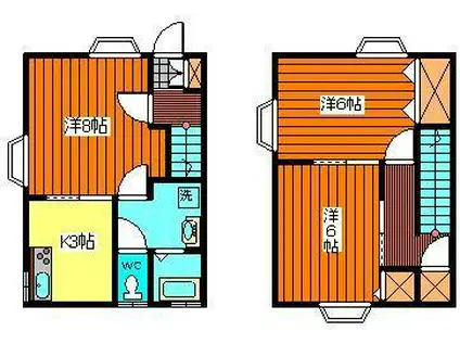 メゾネット里(3K/1階)の間取り写真