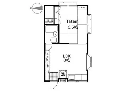 ベイハウス(1LDK/2階)の間取り写真