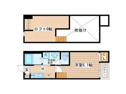 PEACE MILLION長町(ワンルーム/1階)の間取り写真