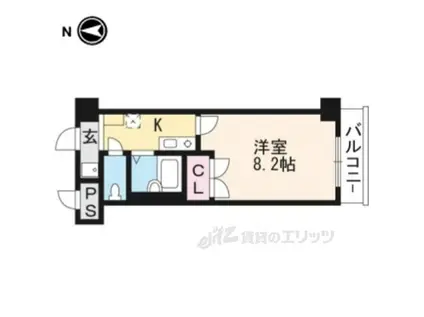 クレスト草津(1K/5階)の間取り写真