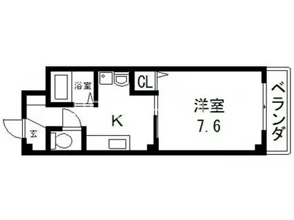 ハイツレバランス(1K/2階)の間取り写真