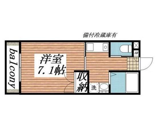 キチーム津田沼 ANNEX(1K/2階)の間取り写真