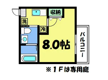 ハスラーKM(1K/2階)の間取り写真