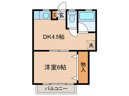 エステートヴィラ(1DK/1階)の間取り写真