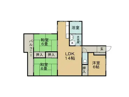 サンロイヤル春日(3LDK/2階)の間取り写真