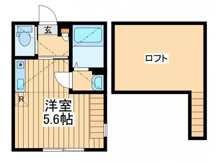 ハーミットクラブハウス佃野(ワンルーム/2階)の間取り写真