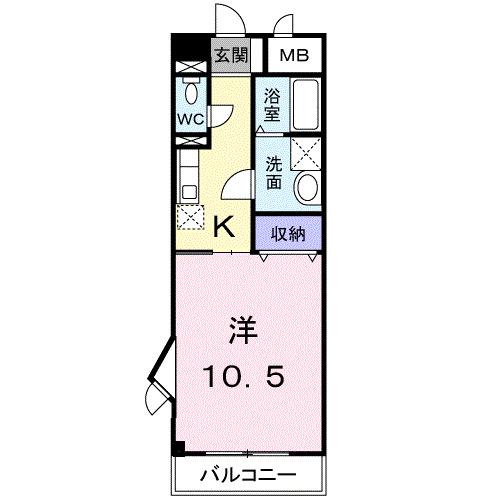 グランディール太田A(1K/1階)の間取り写真