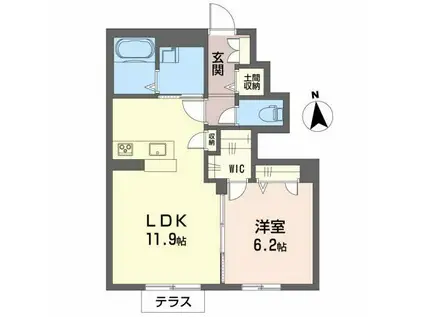 シャーメゾン セントリビエ(1LDK/1階)の間取り写真
