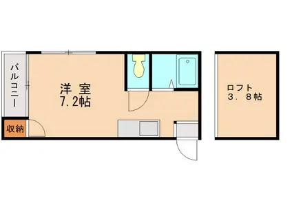 パレス九産大前(ワンルーム/1階)の間取り写真