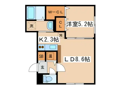 ヴェルサンリーヴル(1LDK/4階)の間取り写真